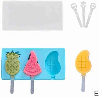 Leuke Silicone Popsicle Mold Set Diy Handgemaakte Ijs Maken Gereedschap Praktische Candy Bar Creatieve Dessert Mold Ice Cube lade blauw