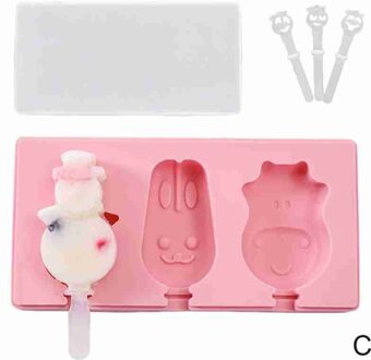 Leuke Silicone Popsicle Mold Set Diy Handgemaakte Ijs Maken Gereedschap Praktische Candy Bar Creatieve Dessert Mold Ice Cube lade rood