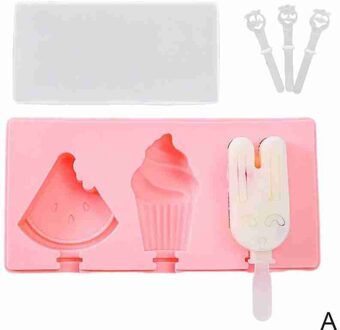 Leuke Silicone Popsicle Mold Set Diy Handgemaakte Ijs Maken Gereedschap Praktische Candy Bar Creatieve Dessert Mold Ice Cube lade zwart