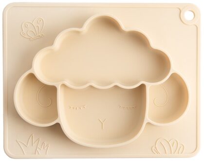 Leuke Siliconen Babyvoeding Plaat Compartiment Lade Servies Voor Kinderen Kinderen champagne