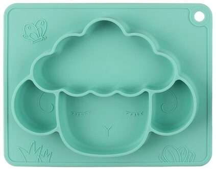 Leuke Siliconen Babyvoeding Plaat Compartiment Lade Servies Voor Kinderen Kinderen groen