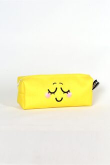 Leuke Smiley Potlood Makeup Box Gedessineerde Met Digital Printing Geel Gratis En