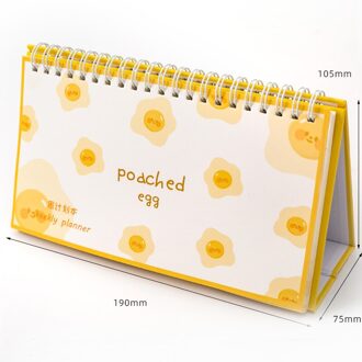 Leuke Student Bureau Cartoon Tijd Organizer Pad Briefpapier Maandelijkse Wekelijkse Dagelijkse Planner Lijst Memo Pad Note Pad Spoel Notebook geel