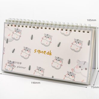 Leuke Student Bureau Cartoon Tijd Organizer Pad Briefpapier Maandelijkse Wekelijkse Dagelijkse Planner Lijst Memo Pad Note Pad Spoel Notebook licht grijs