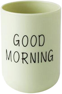 Leuke Tand Cup Keuken Badkamer Goede Ochtend Brief Print Nordic Wind Paar Mond Cup Tandenborstel Cup Badkamer Accessoires groen