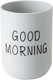 Leuke Tand Cup Keuken Badkamer Goede Ochtend Brief Print Nordic Wind Paar Mond Cup Tandenborstel Cup Badkamer Accessoires licht blauw