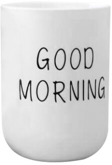 Leuke Tand Cup Keuken Badkamer Goede Ochtend Brief Print Nordic Wind Paar Mond Cup Tandenborstel Cup Badkamer Accessoires wit