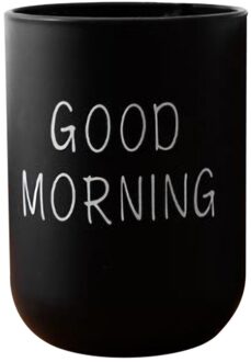 Leuke Tand Cup Keuken Badkamer Goede Ochtend Brief Print Nordic Wind Paar Mond Cup Tandenborstel Cup Badkamer Accessoires zwart