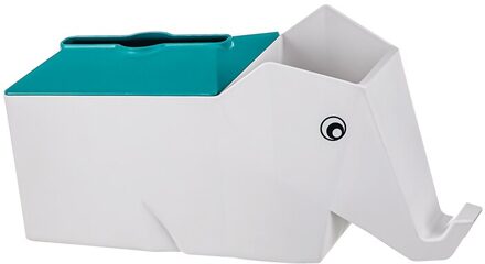 Leuke Tissue Box Multi Desk Top Tissue Case Creatieve Olifant Tissue Houder Desktop Compartiment Met Mobiele Telefoon Houder Licht Groen