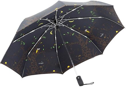 Leuke Uil Automatische Paraplu Regen Vrouwen Geen Coating Winddicht Compact Opvouwbare Paraplu Dier Anti-Uv Unieke Parasol Voor Meisje