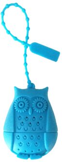 Leuke Uil Theezeefje Thee Zakken Food Grade Siliconen Losbladige Thee Zetgroep Filter Diffuser Fun Cartoon Thee Accessoires blauw