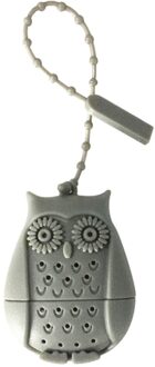 Leuke Uil Theezeefje Thee Zakken Food Grade Siliconen Losbladige Thee Zetgroep Filter Diffuser Fun Cartoon Thee Accessoires grijs