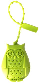 Leuke Uil Theezeefje Thee Zakken Food Grade Siliconen Losbladige Thee Zetgroep Filter Diffuser Fun Cartoon Thee Accessoires groen