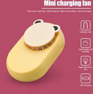 Leuke Usb Mini Handheld Opknoping Fan Draagbare Lui Desktop Stille Zomer Luchtkoeler Staat Ventilateur geel