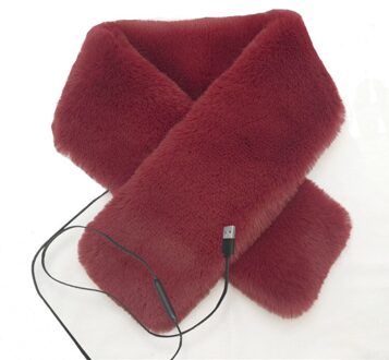 Leuke Verwarmde Sjaal Kraag Sjaals Usb Oplaadbare Hals Guard Warmer Professionele Pluche Halsdoek Valentijnsdag donker koffie
