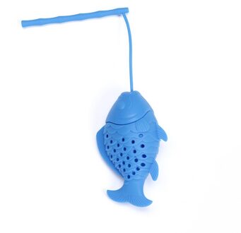 Leuke Vis Thee-ei Diffuser Food Grade Siliconen Spice Kruiden Theezeefje Losse Blad Filter Vis Vorm Thee Bal Accessoires blauw