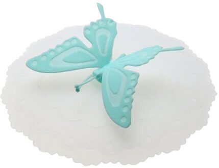 Leuke Vlinder Siliconen Cup Deksels anti-stof Lekvrij Mokken Cover Blauw