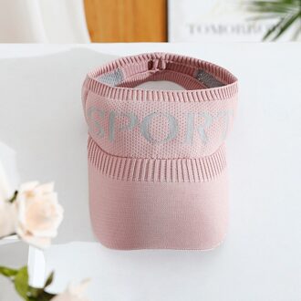Leuke Vrouw Lege Top Gebreide Zonnehoed Vrouwelijke Sport Brief Borduurwerk Zonnebrandcrème Baseball Cap Lady Outdoor Vissen Rijden Sport roze