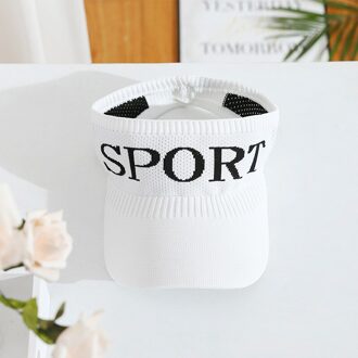 Leuke Vrouw Lege Top Gebreide Zonnehoed Vrouwelijke Sport Brief Borduurwerk Zonnebrandcrème Baseball Cap Lady Outdoor Vissen Rijden Sport wit