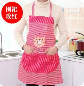 Leuke Vrouwen Lady Waterdichte Schort Jurk Restaurant Home Keuken Met Pocket Koken Katoenen Kiel Beer CF-03 roos rood