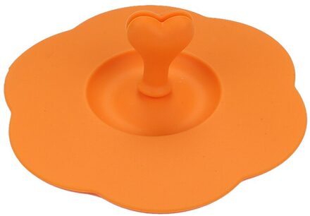 Leuke Vruchten Sieren Water Drinkbeker Deksel Fda Siliconen No-Dust Kom Cover Cup Seals Glazen Mokken Cap Diameter 10Cm oranje
