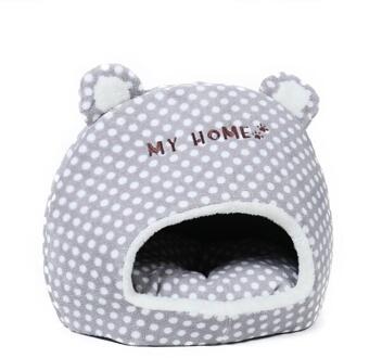 Leuke Warme Zachte Huis Voor Kat Mand Kleine Medium Puppy Kattenbakvulling Hond Bed Lounger voor Dier Cama Thuis kennel Cave grijs