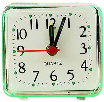Leuke Wekker Analoge Vierkante Kleine Bed Compacte Klok Desktop Decor Klok Student Slaapkamer Elektronische Wekkers # BL3 groen