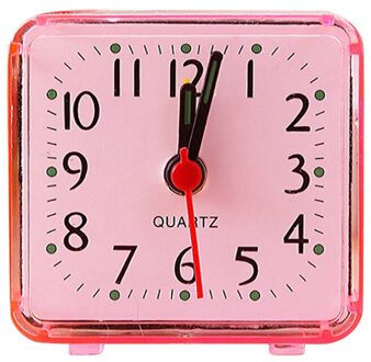 Leuke Wekker Analoge Vierkante Kleine Bed Compacte Klok Desktop Decor Klok Student Slaapkamer Elektronische Wekkers # BL3 Rood