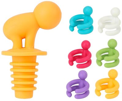 Leuke Wijn Flessenstop Mixproof Label 7 Stks/set Lekvrije Siliconen Wijnglas Drinken Cup Marker Stopper Bar Feestartikelen A(willekeurig kleur)