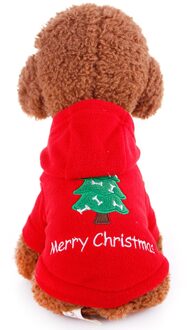 Leuke Zachte Hond Kerstboom Gedrukt Hoodie Jas Puppy Herfst Winter Warme Kleding Hand Wasbaar En Machine Wasbaar