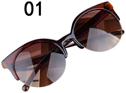 Leuke Zonnebril Cat Eye Semi-Velg Ronde Zonnebril Voor Mannen Vrouwen Vintage Zonnebril Dames Vrouwelijke Zonnebril Eyewear