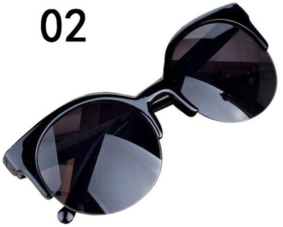 Leuke Zonnebril Cat Eye Semi-Velg Ronde Zonnebril Voor Mannen Vrouwen Vintage Zonnebril Dames Vrouwelijke Zonnebril Eyewear