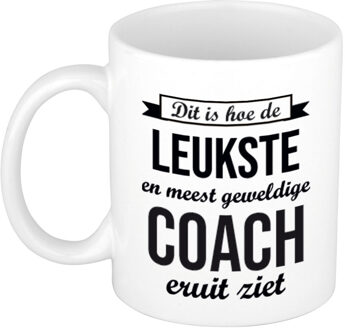 Leukste en meest geweldige coach cadeau mok / beker wit 300 ml - feest mokken