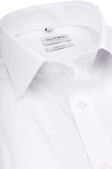 Level 5 body fit overhemd - mouwlengte 7 - wit - Strijkvriendelijk - Boordmaat: 38