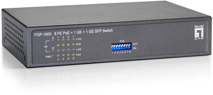 LevelOne FGP-1000 - 8 FE PoE + 1 GE + 1 GE SFP Switch, 120W