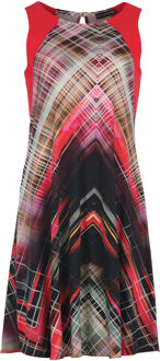 Levendige Geometrische Asymmetrie Jurk Rood - EU 36 / UK 8