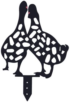 Levensechte Eend Stakes Familie Tuin Silhouet Stapel Shadow Gazon Yard Art Decor Q1JB