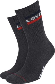 Levi's 2-Pack Sportswear Sokken Zwart Antraciet Grijs - 39-42,43-46