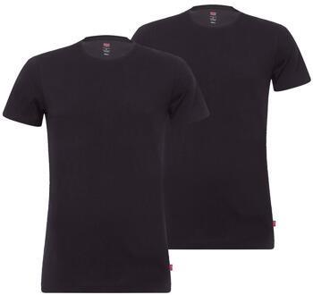 Levi's 2-pack t-shirts men solid crew - zwart