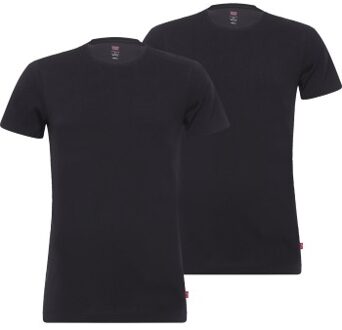 Levi's 2 stuks Base Crew Neck T-shirt Zwart,Grijs,Wit - Small,Medium,Large,X-Large