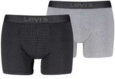 Levi's 2 stuks Boxer Briefs Cotton Check Blauw,Versch.kleure/Patroon,Zwart,Grijs - Medium,Large,X-Large