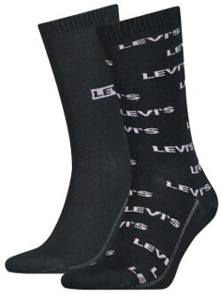 Levi's 2 stuks Logo Regular Socks Blauw,Zwart - Maat 39/42,Maat 43/46