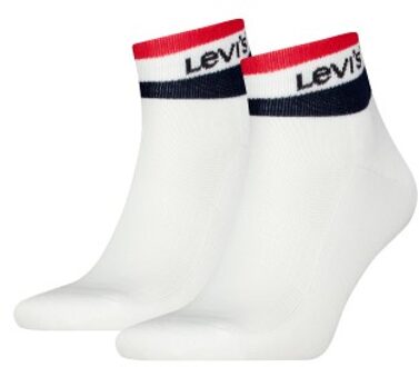 Levi's 2 stuks Mid Cut Stripe Socks * Actie * Wit,Blauw,Versch.kleure/Patroon,Grijs,Zwart - Maat 35/38,Maat 39/42,Maat 43/46