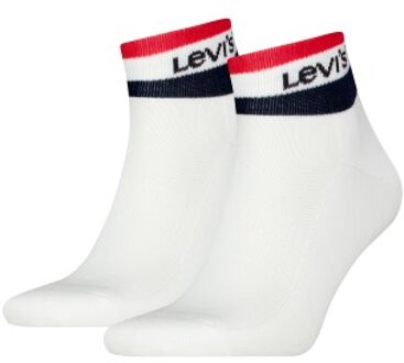Levi's 2 stuks Mid Cut Stripe Socks Wit,Zwart,Versch.kleure/Patroon - Maat 35/38,Maat 39/42,Maat 43/46