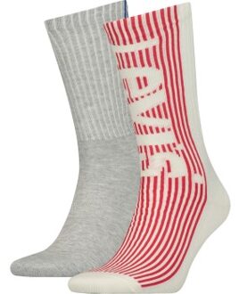 Levi's 2 stuks Retro Regular Cut Sock * Actie * Rood,Grijs,Versch.kleure/Patroon,Zwart,Wit - Maat 39/42,Maat 43/46