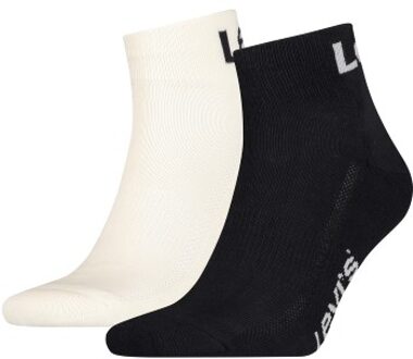 Levi's 2 stuks Sport Logo Mid Cut Sock Zwart,Versch.kleure/Patroon,Wit,Grijs - Maat 39/42,Maat 43/46