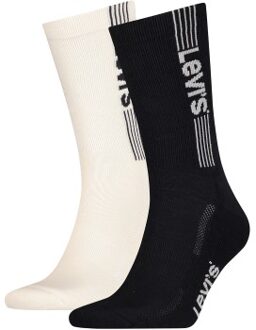 Levi's 2 stuks Sport Logo Regular Cut Sock * Actie * Zwart,Versch.kleure/Patroon,Wit - Maat 39/42,Maat 43/46