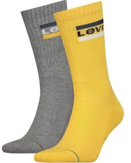 Levi's 2 stuks Sport Regular Cut Sock Grijs,Wit,Geel,Versch.kleure/Patroon,Blauw,Zwart - Maat 35/38,Maat 39/42,Maat 43/46