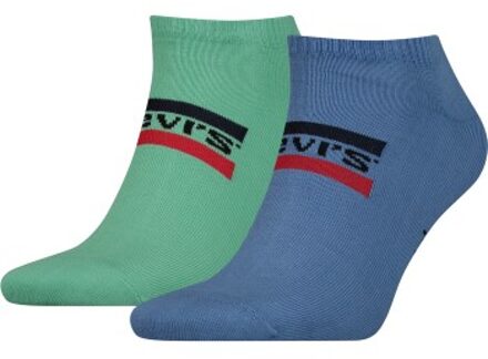 Levi's 2 stuks Sportswear Logo Low Cut Sock Zwart,Versch.kleure/Patroon,Blauw,Groen,Wit,Grijs - Maat 39/42,Maat 43/46