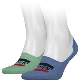 Levi's 2 stuks Sportswear Logo Seasonal Low Rise Sock Versch.kleure/Patroon,Blauw,Groen - Maat 39/42,Maat 43/46